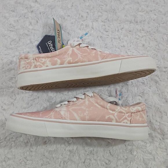Tom's Alpargata Womens Size 7 Fenix Tie Dye sneaker cloudy pink patchwork batik - Picture 3 of 9